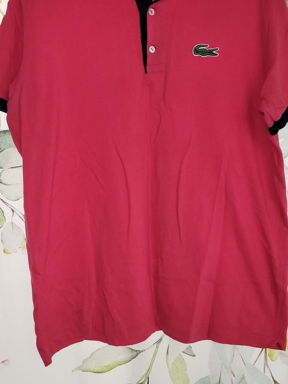 Lacoste Fuchsia Polo with Green Crocodile Patch